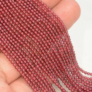 2mm Sangria Red Garnet Gemstone Grade A Red Round 2mm Loose Beads 16 Inch Full Strand Lot 1,2,6,12 And 50 (90147963-107-2mm F)