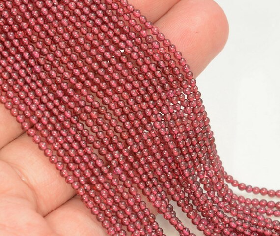 2mm Sangria Red Garnet Gemstone Grade A Red Round 2mm Loose Beads 16 Inch Full Strand Lot 1,2,6,12 And 50 (90147963-107-2mm F)