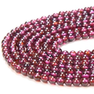 3mm Natural Red Garnet Gemstone Grade Aaa Round Loose Beads 15 Inch Full Strand (80016370-p60)