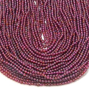 3mm Natural Red Garnet Gemstone Grade Aaa Round Beads 15 Inch Full Strand Bulk Lot 1,2,6,12 And 50 (80016370-p60)