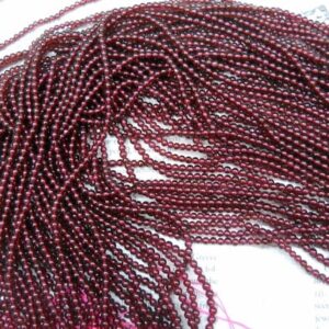 3mm round nature garnet beads, 15.5 inch