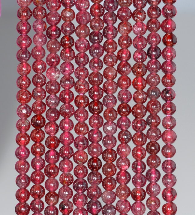 3mm Red Garnet Gemstone Round Loose Beads 15.5 Inch Full Strand (80001136-a165)
