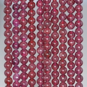 4-5mm Purple Garnet Gemstone Round Loose Beads 15.5 Inch Full Strand (80001131-a165)