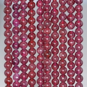 5-6mm Purple Garnet Gemstone Round Loose Beads 15.5 Inch Full Strand (80001133-a165)