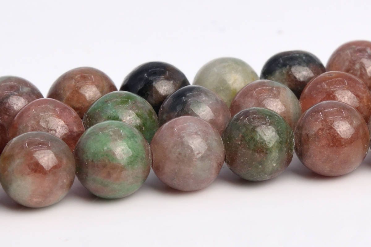 6mm Red & Green Garnet Beads Grade Aaa Genuine Natural Gemstone Full Strand Round Loose Beads 15" Bulk Lot 1,3,5,10 And 50 (103666-941)