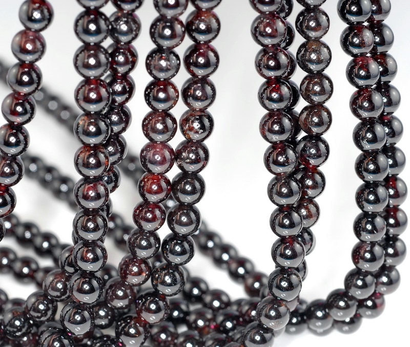6mm Red Garnet Gemstone Round Loose Beads 15.5 Inch Full Strand (90165061-149)