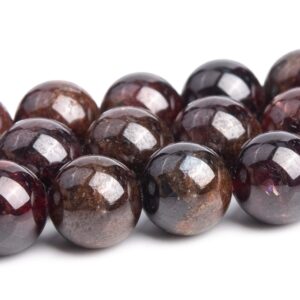 8-9mm Brown Red Garnet Beads Grade A+ Genuine Natural Gemstone Round Loose Beads 15" / 7.5" Bulk Lot Options (120638)