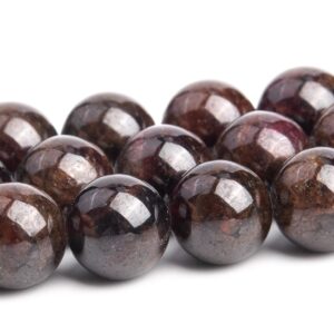 8-9mm Brown Red Garnet Beads Grade A+ Genuine Natural Gemstone Round Loose Beads 15" / 7.5" Bulk Lot Options (120637)