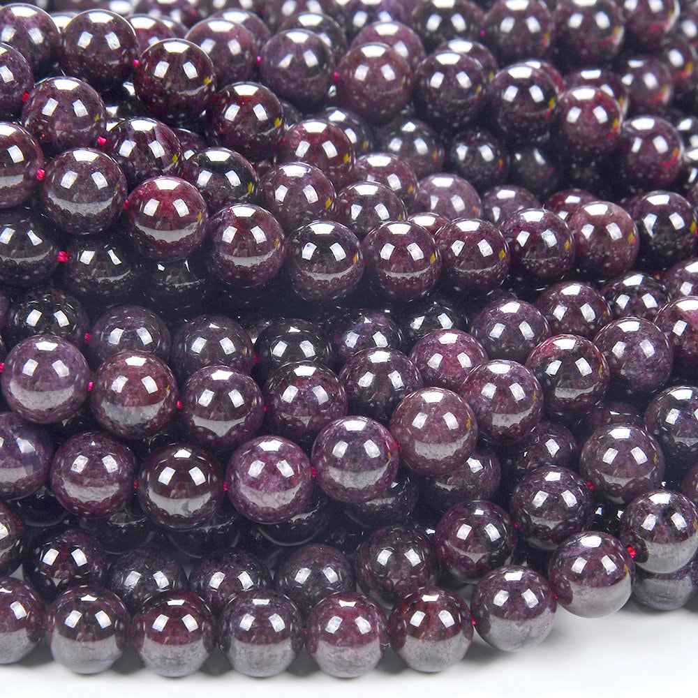 8mm Natural Garnet Purple Red Gemstone Round Loose Beads (d290)