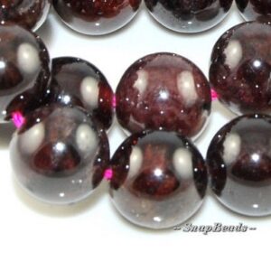 8mm Sangria Dark Red Garnet Gemstone, Dark Red, Round 8mm Loose Beads 15.5 Inch Full Strand (90164758-149)