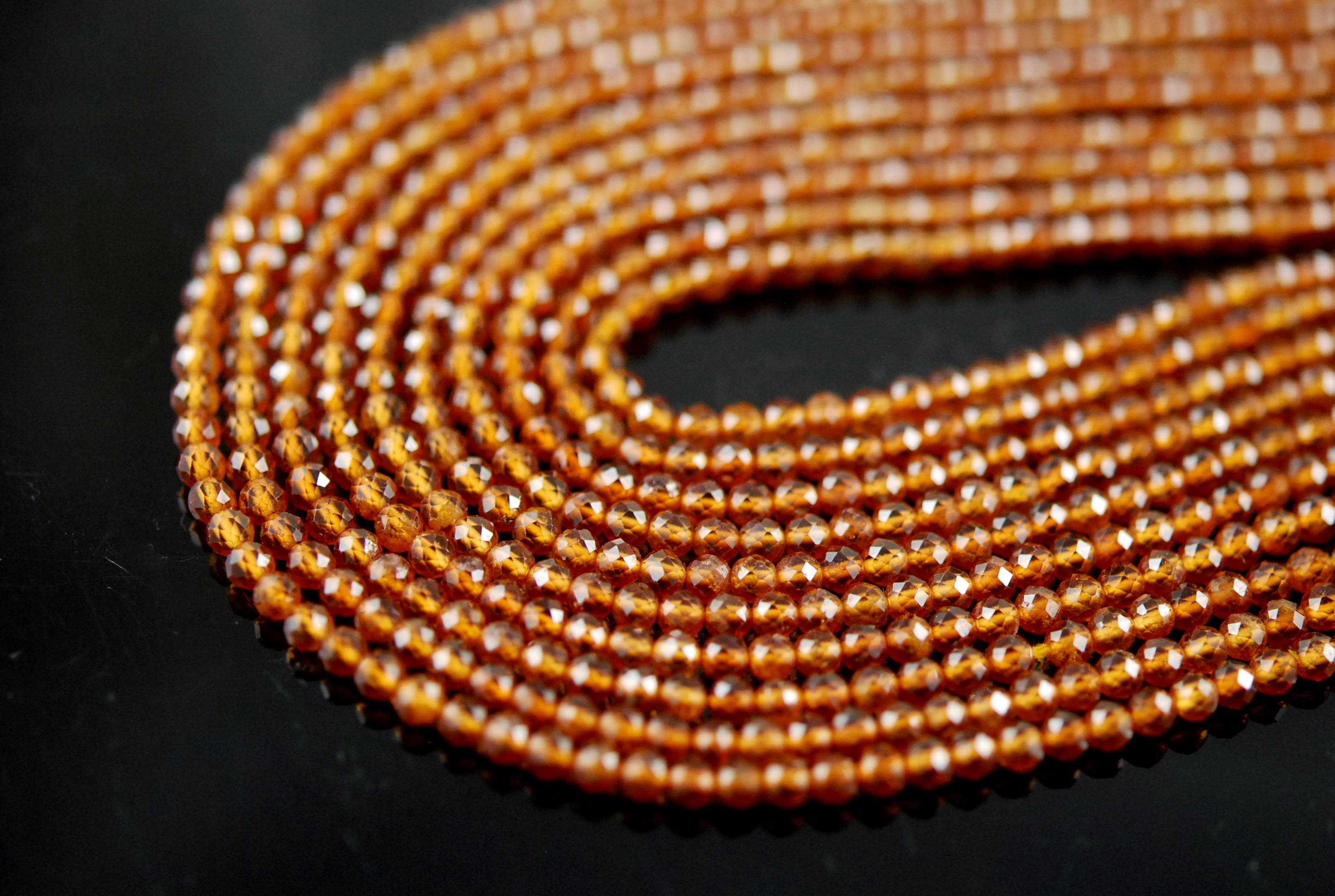 Hessonite Garnet Round Beads