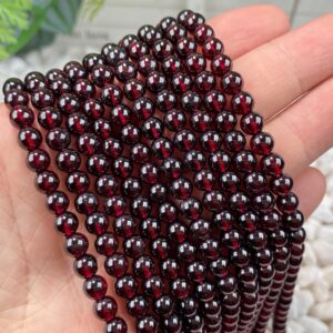 Natural Aa Garnet Smooth Round Beads Loose Gemstone Crystal For Jewelry Making 2mm 3mm 4mm 5mm 6mm 8mm 10mm Semi Precious Stone Beads.