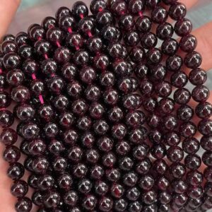 Natural Garnet Round Beads,natural Garnet Beads,4mm 6mm 8mm 10mm 12mm Natural Beads,red Gemstone Beads,one Strand 15"