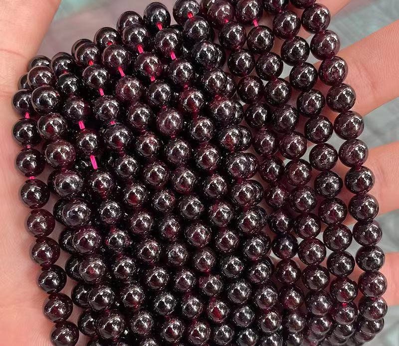 Natural Garnet Round Beads,natural Garnet Beads,4mm 6mm 8mm 10mm 12mm Natural Beads,red Gemstone Beads,one Strand 15"