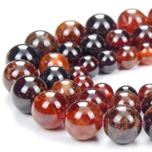 Natural Dark Red Hessonite Garnet Gemstone Grade Aa Round 5mm 6mm 8mm 10mm Loose Beads (d375)