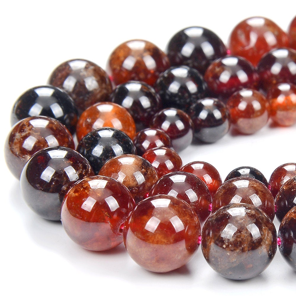 Natural Dark Red Hessonite Garnet Gemstone Grade Aa Round 5mm 6mm 8mm 10mm Loose Beads (d375)