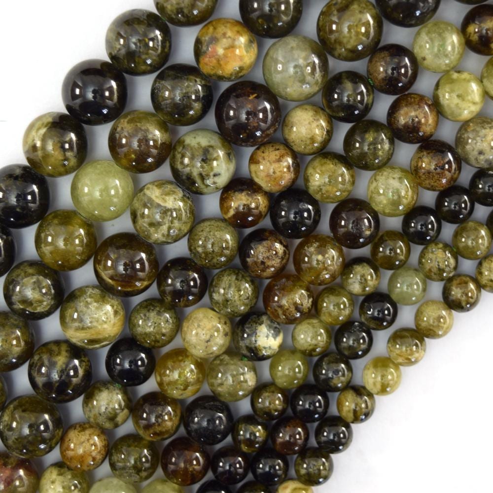 Natural Green Garnet Round Beads Gemstone 15" Strand 6mm 8mm 10mm Natural Green Garnet Round Beads Gemstone 15" Strand 6mm 8mm 10mm