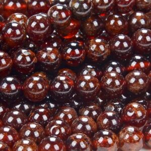 Natural Hessonite Garnet Deep Color Gemstone Grade AA Round 5MM 6MM 7MM 9MM Loose Beads (D114)