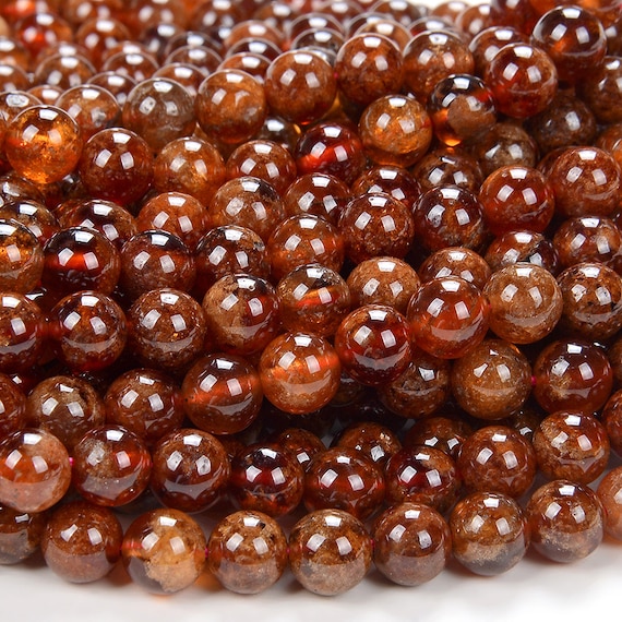 Natural Hessonite Garnet Gemstone Grade Aa Round 5mm 6mm 7mm 9mm Loose Beads Bulk Lot 1,2,6,12 And 50 (d209)
