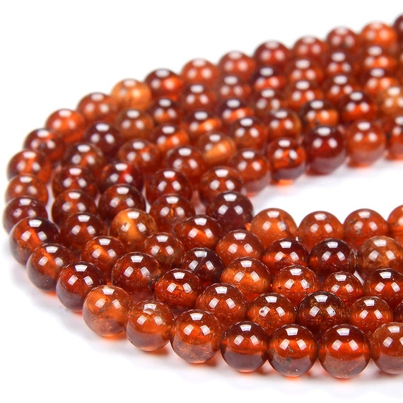 Natural Hessonite Garnet Gemstone Grade Aaa Round 3mm 4mm 5mm Loose Beads Bulk Lot 1,2,6,12 And 50 (d317)