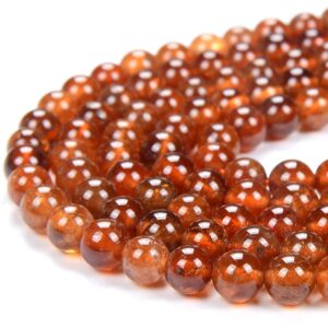 Natural Hessonite Garnet Gemstone Grade Aa Round 3mm 4mm 5mm 6mm Loose Beads (d317)