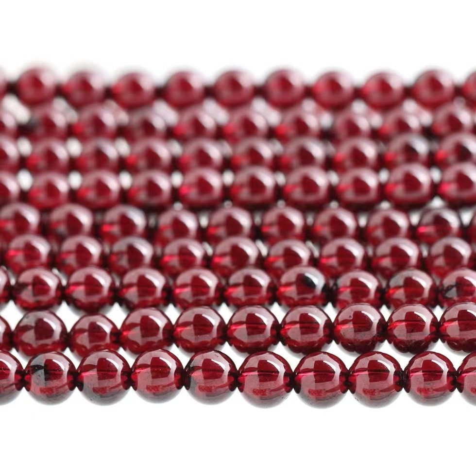 Natural High Quality Wine Red Garnet Smooth Round Beads,garnet Beads,15 Inches One Strand