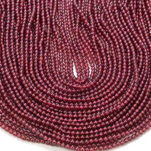 Natural Red Garnet Gemstone Grade Aaa Round 2mm 3mm Loose Beads 15 Inch Full Strand Bulk Lot 1,2,6,12 And 50 (p60)