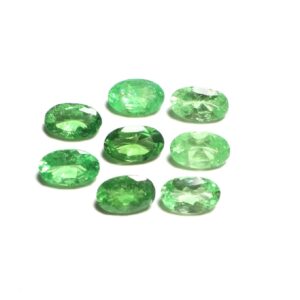 2.25 Carat Natural Tsavorite Garnet Faceted Cut Lot, Loose Gemstone, Green Oval Tsavorite Garnet Cut Lot, January Birthstone, 5x3 Mm