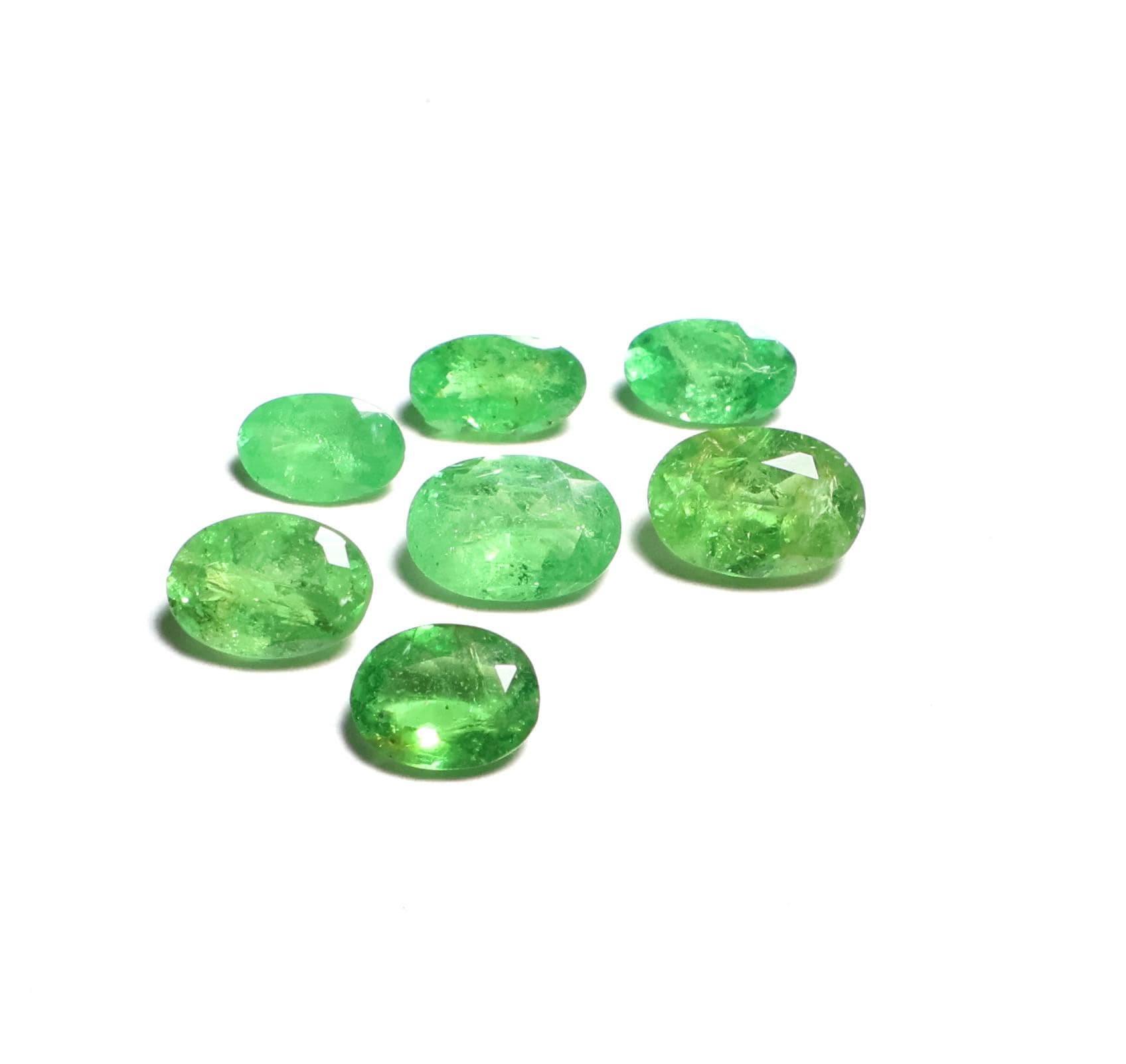 2.80 Carat Natural Tsavorite Garnet Faceted Cut Lot, Loose Gemstone, Green Oval Tsavorite Garnet Cut Lot, January Birthstone, 6x4 To 5x3 Mm