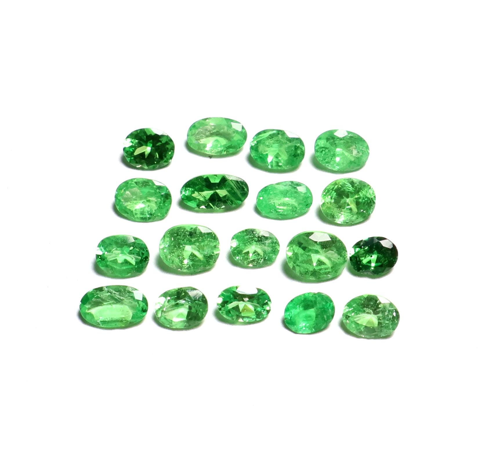 3.20 Carat Natural Tsavorite Garnet Faceted Cut Lot, Loose Gemstone, Tsavorite Garnet Cut Lot, January Birthstone, 5x2.50 To 3.50x2.50 Mm
