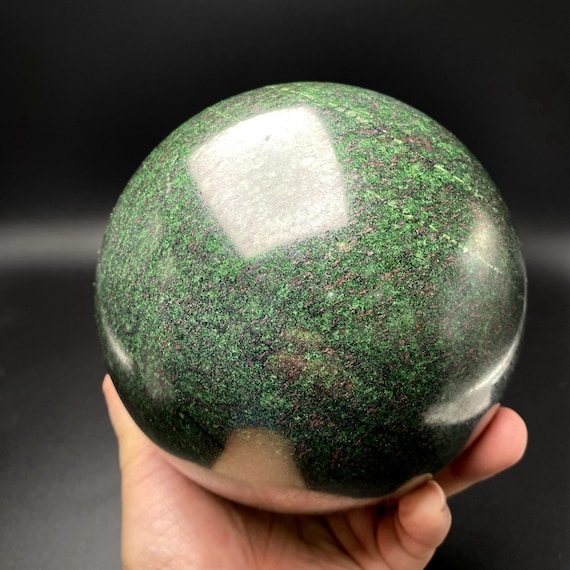 5.5"natural Large Epidote Garnet Stone Sphere/100% Genuine Natural Green&red Stone Ball/reiki Healing/chakra/zen/home Decor/collection 12lb