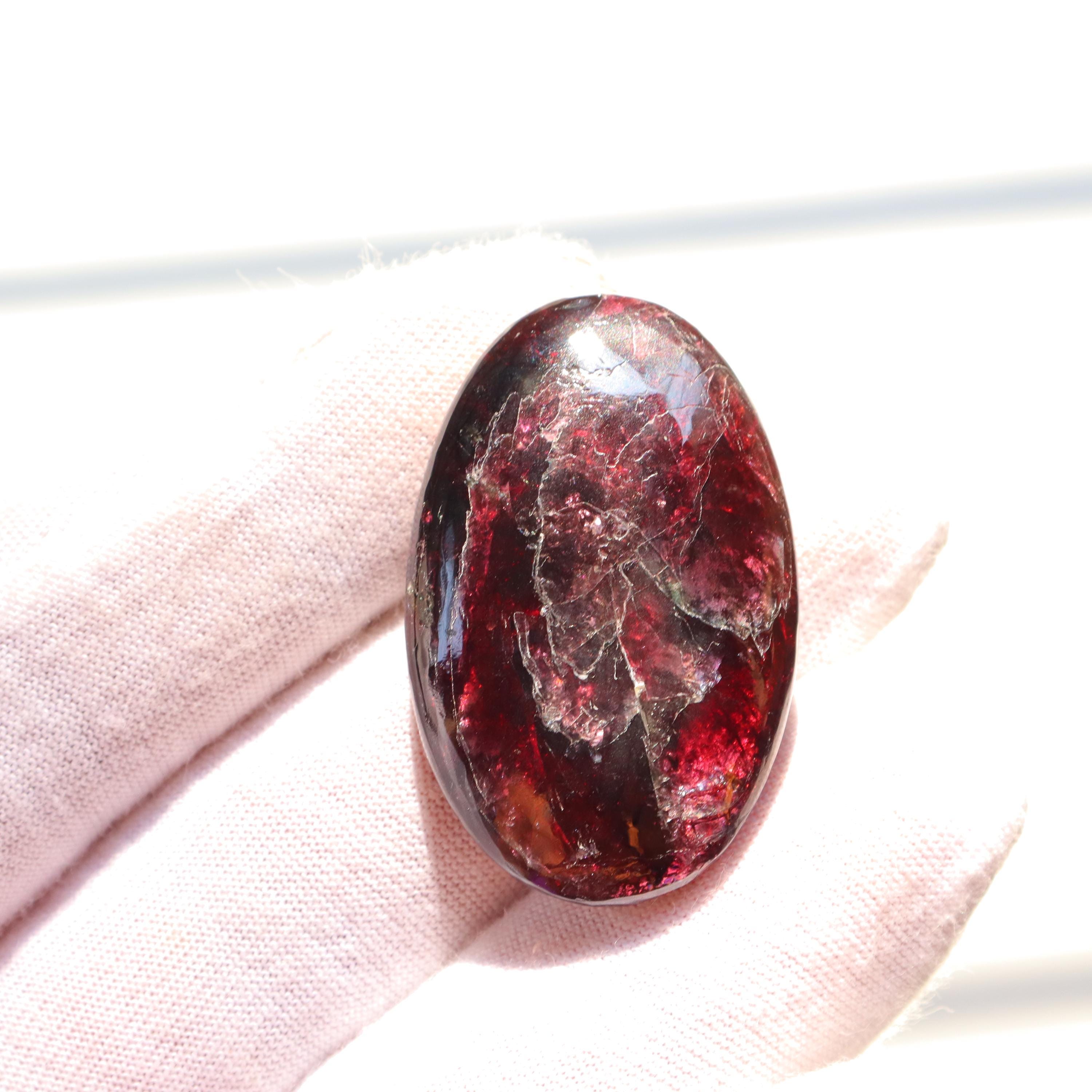 Gemmy Rhodolite Garnet Palm Stone, Flashy Deep Red Garnet Stone, January Birthstone Gemmy Rhodolite Garnet Palm Stone, Flashy Deep Red Garnet Stone, January Birthstone