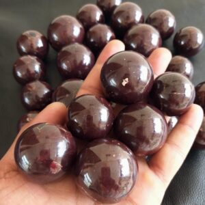 Handmade Garnet Sphere: Polished Healing Crystal Stone