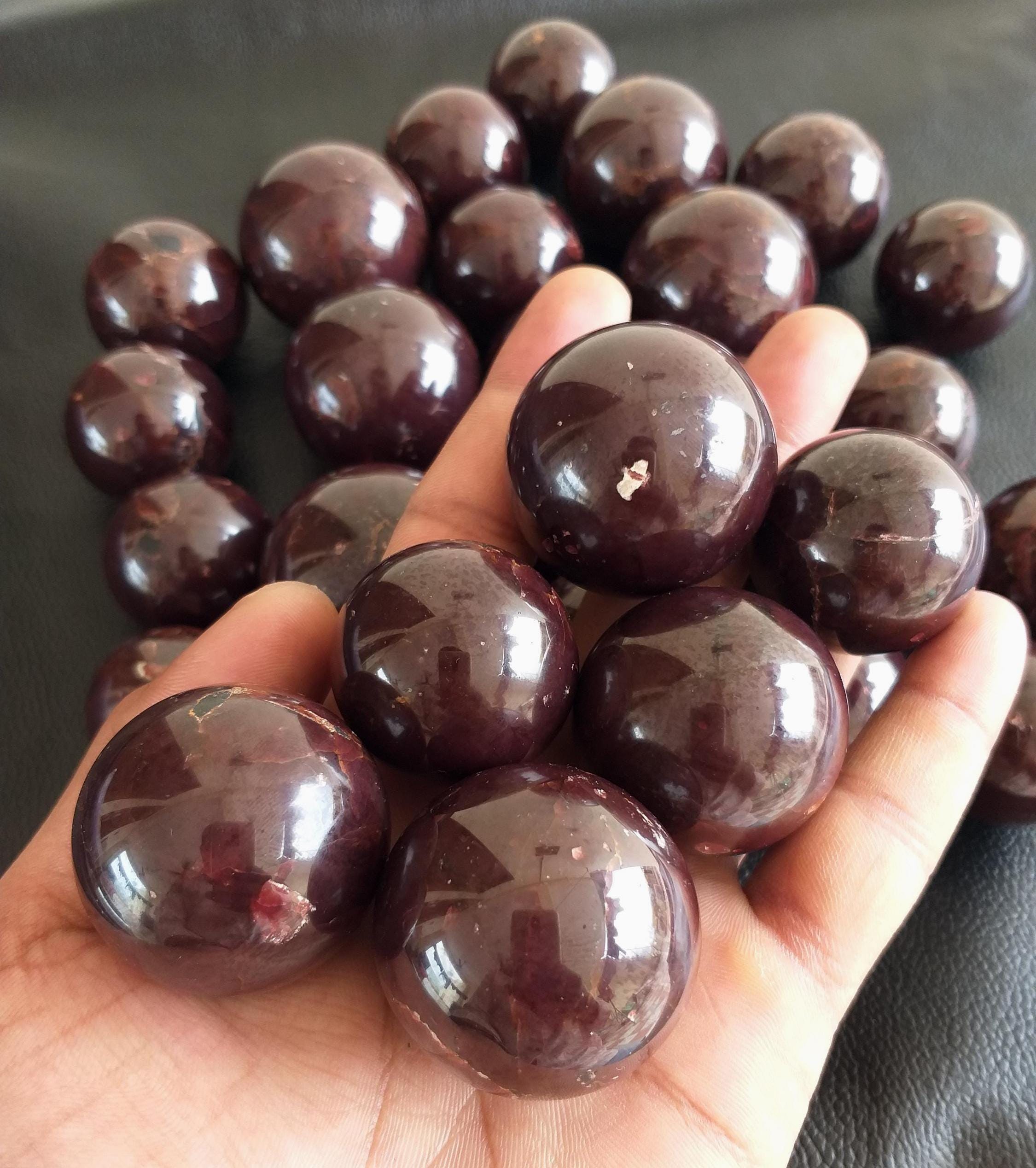 Handmade Garnet Sphere: Polished Healing Crystal Stone