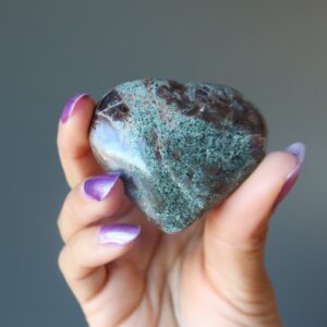 Garnet Heart Mistletoe Of Love Lucky Kiss Stone Red Green Gem
