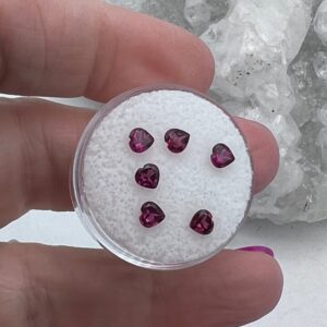 Petite Rhodolite Garnet Heart Gemstone .34CT-Sold 1-Each