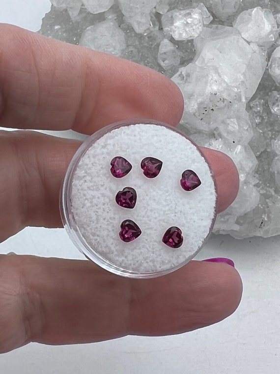 Petite Rhodolite Garnet Heart Gemstone .34ct-sold 1-each