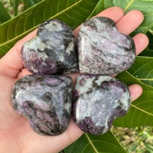 Pink Garnet Heart Crystal: Madagascar Stone