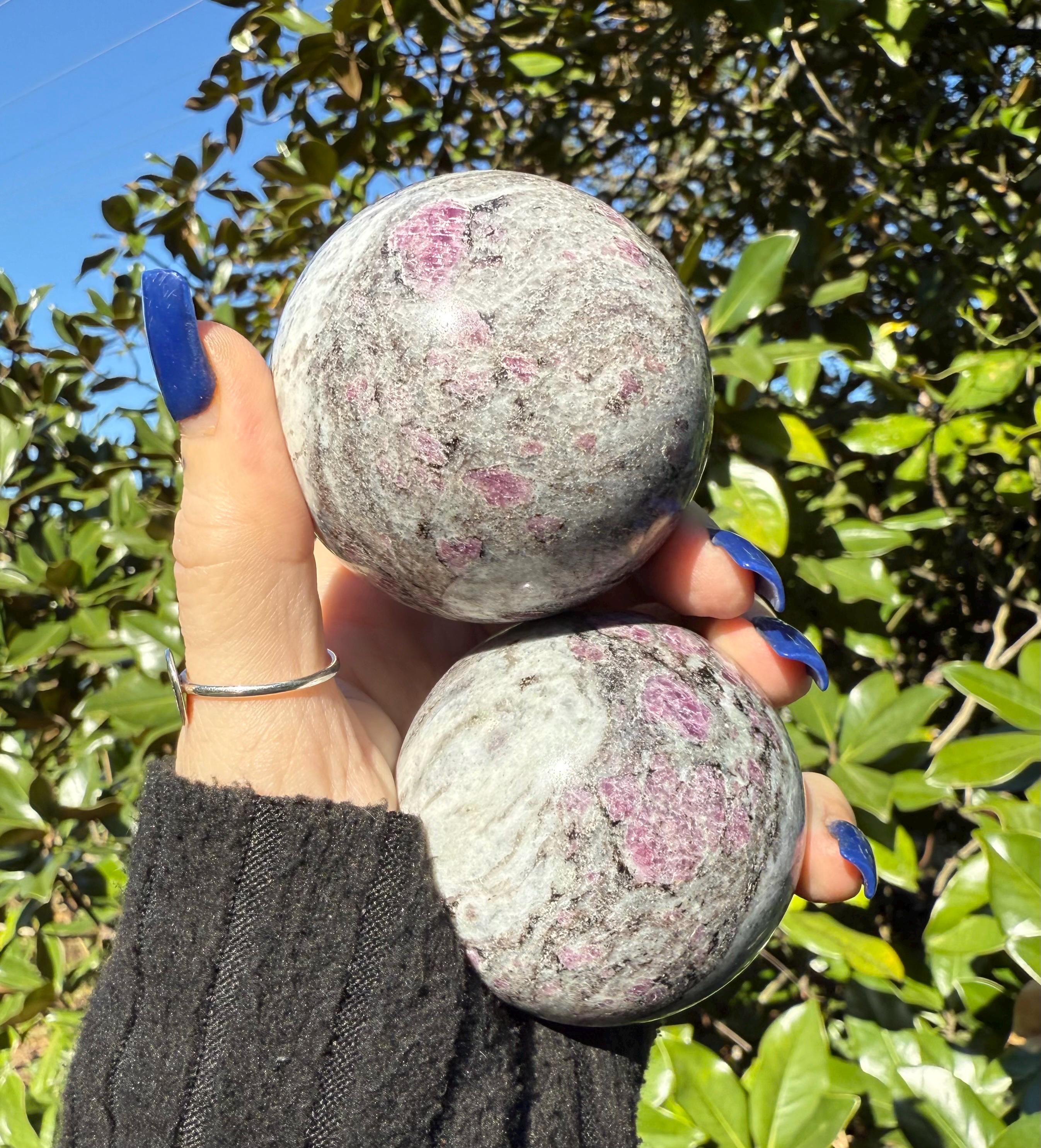 Pink Garnet Sphere, Pink Garnet, Qty. 1