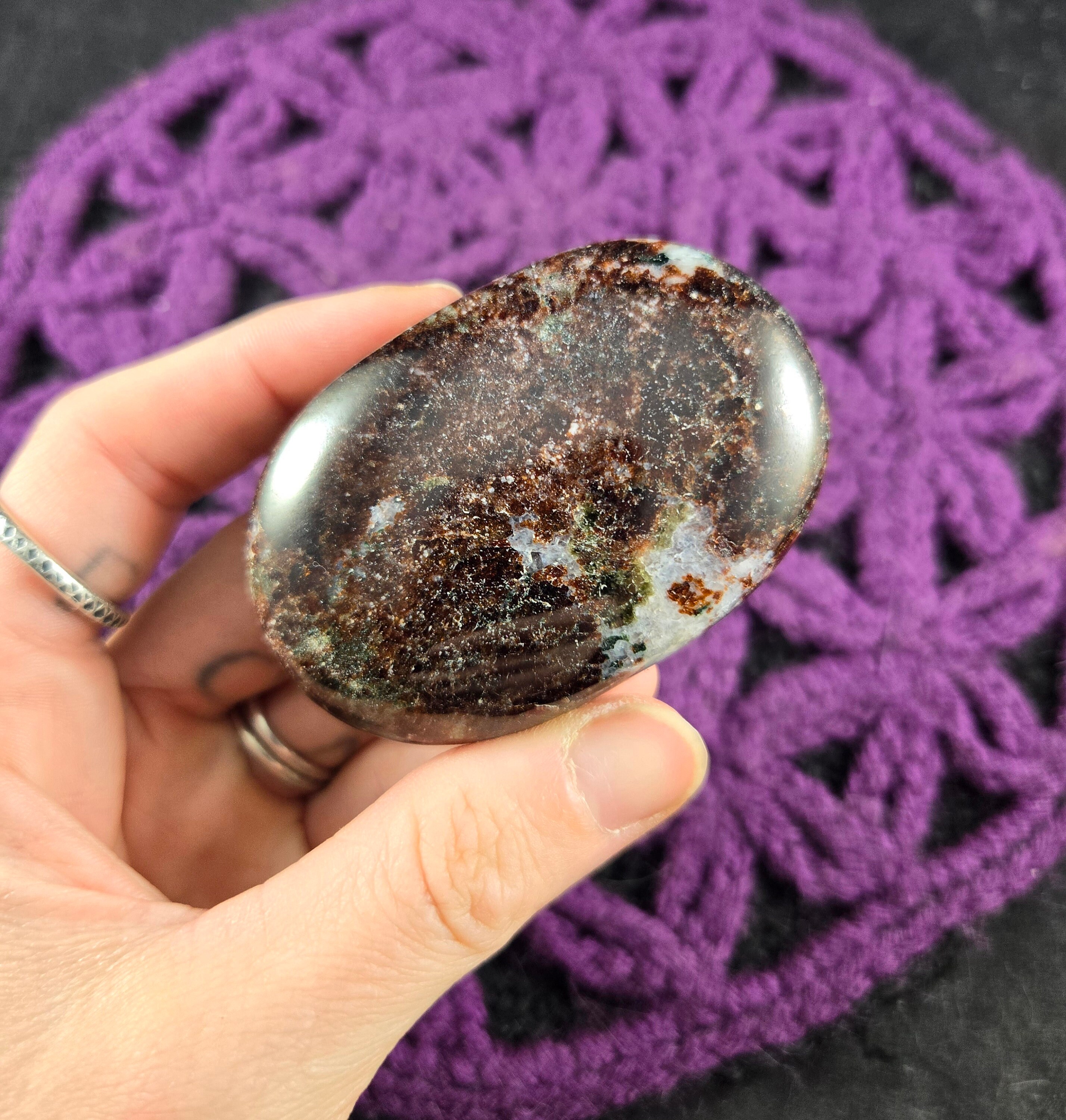 Garnet Polished Palmstone Crystal Stones Dark Red Crystals Small Palm Stone January Birthstone Root Chakra India