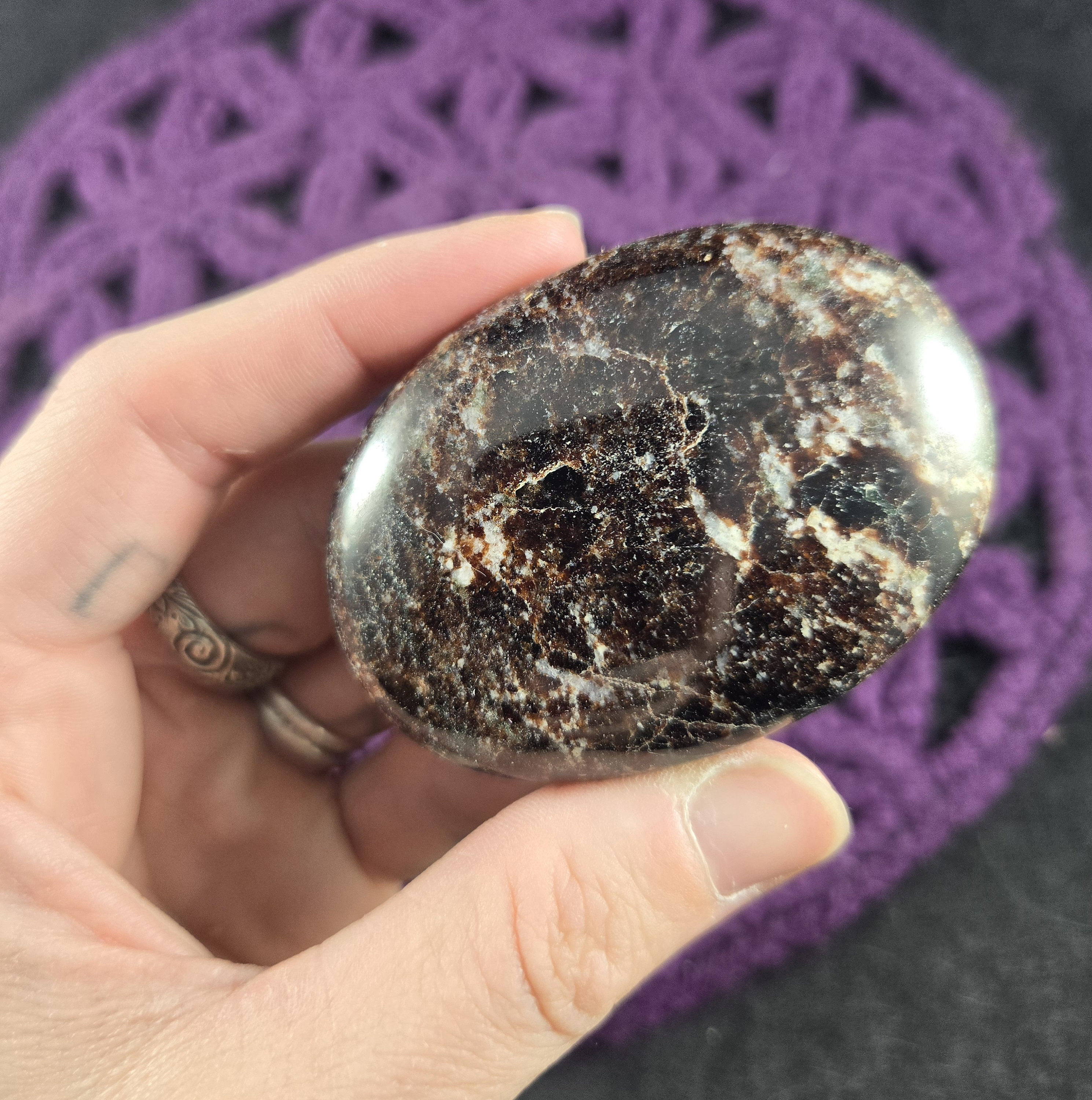 Garnet Polished Palmstone Crystal Stones Dark Red Crystals Palm Stone January Birthstone Root Chakra India