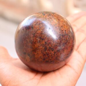 Garnet Sphere, Healing Crystals And Healing Stones. Crystal Healing, Grounding Heart Chakra Display Gemstone, Almandine Crystal Sphere.