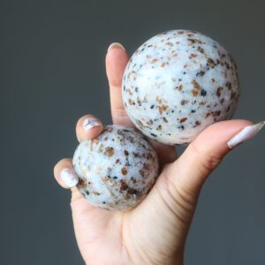 Garnet Sphere Orange Spessartine Feldspar Crystal Ball