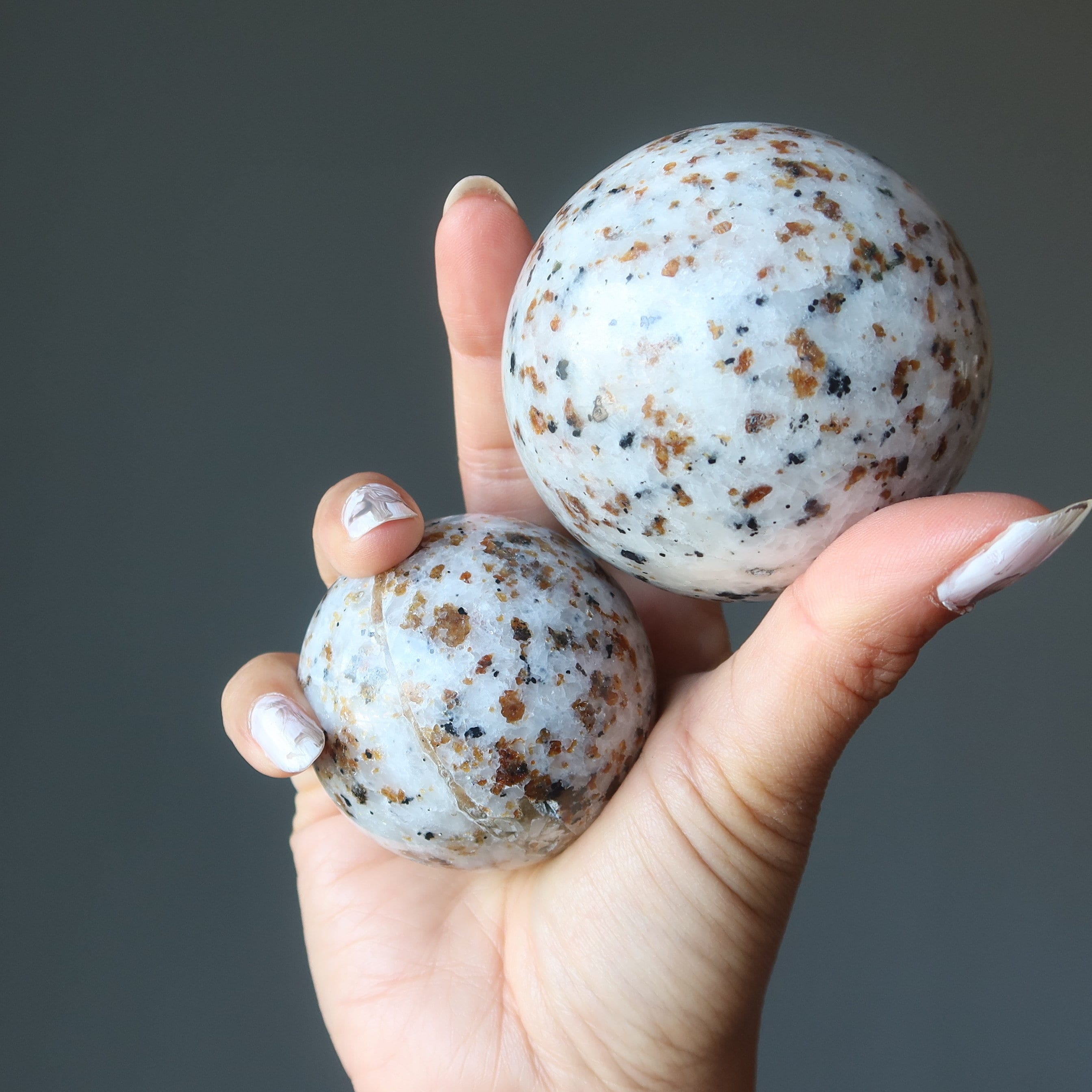 Garnet Sphere Orange Spessartine Feldspar Crystal Ball