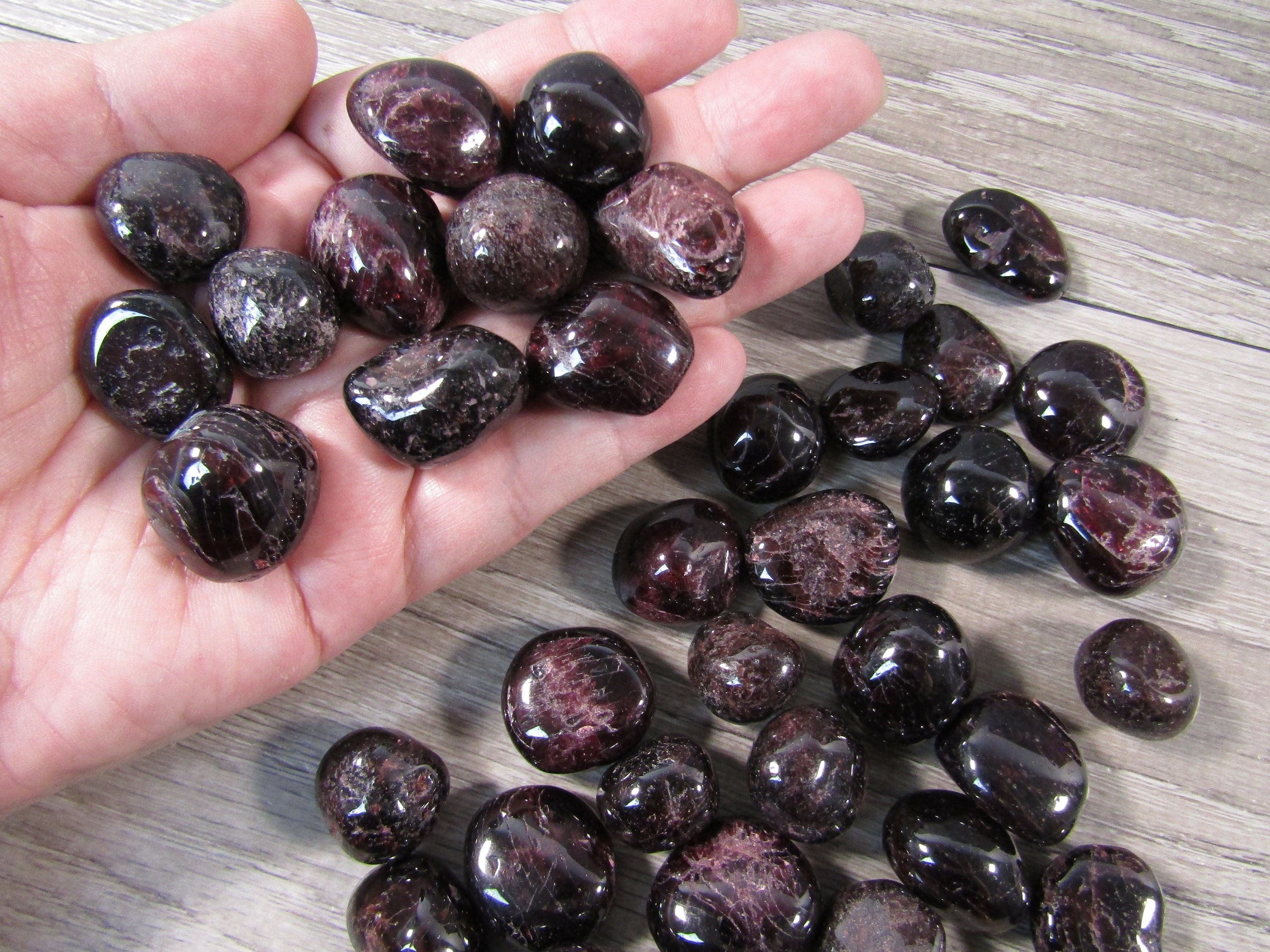 Garnet 1/2 Inch + Tumbled Stone