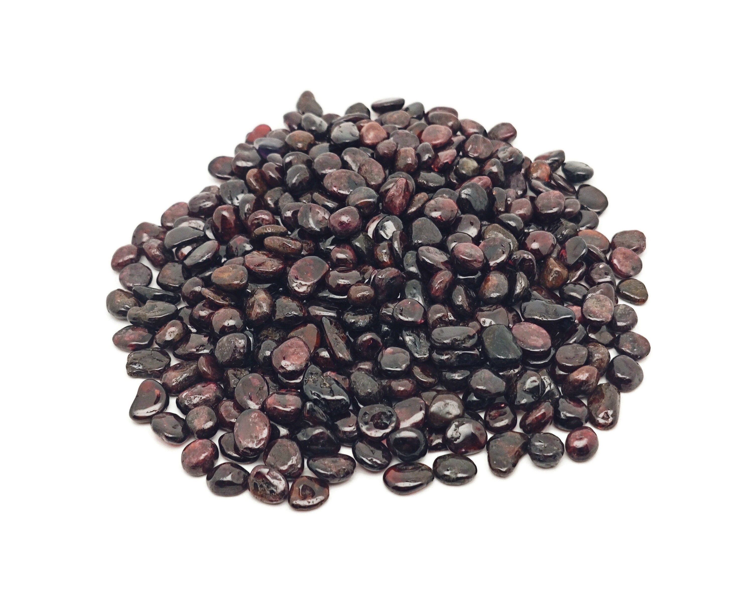 Garnet Chips - Natural Garnet Chips - Undrilled Loose Tumbled Garnet Stones – Garnet Gemstone Ship Embellishments - 7-9mm - Cp1243