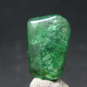 Gem Tsavorite Tsavolite Garnet Tumbled Stone from Tanzania - 7.33 Carats - 0.6"
