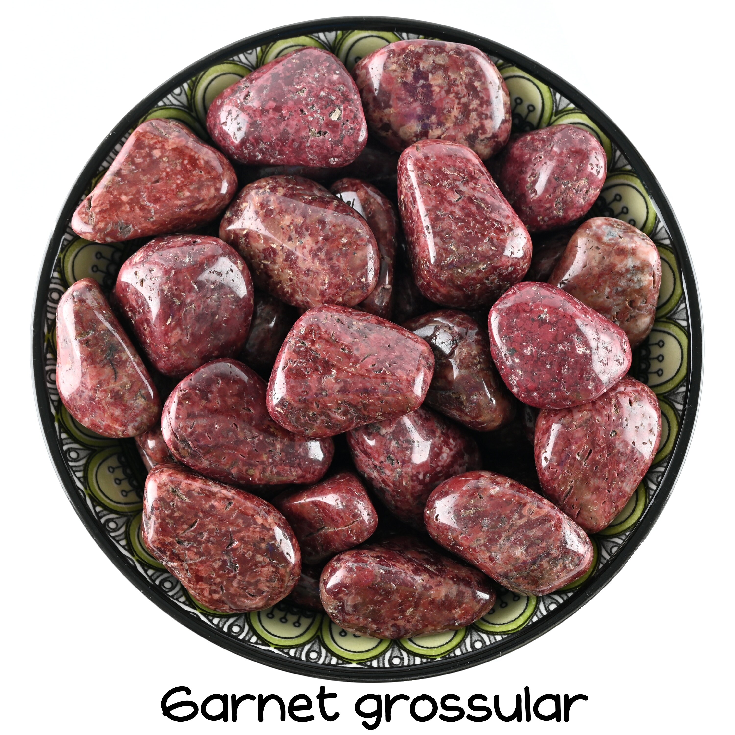 Garnet Grossular Tumbled Stone, Green Prosperity Crystal, Growth And Altar Ritual Gem