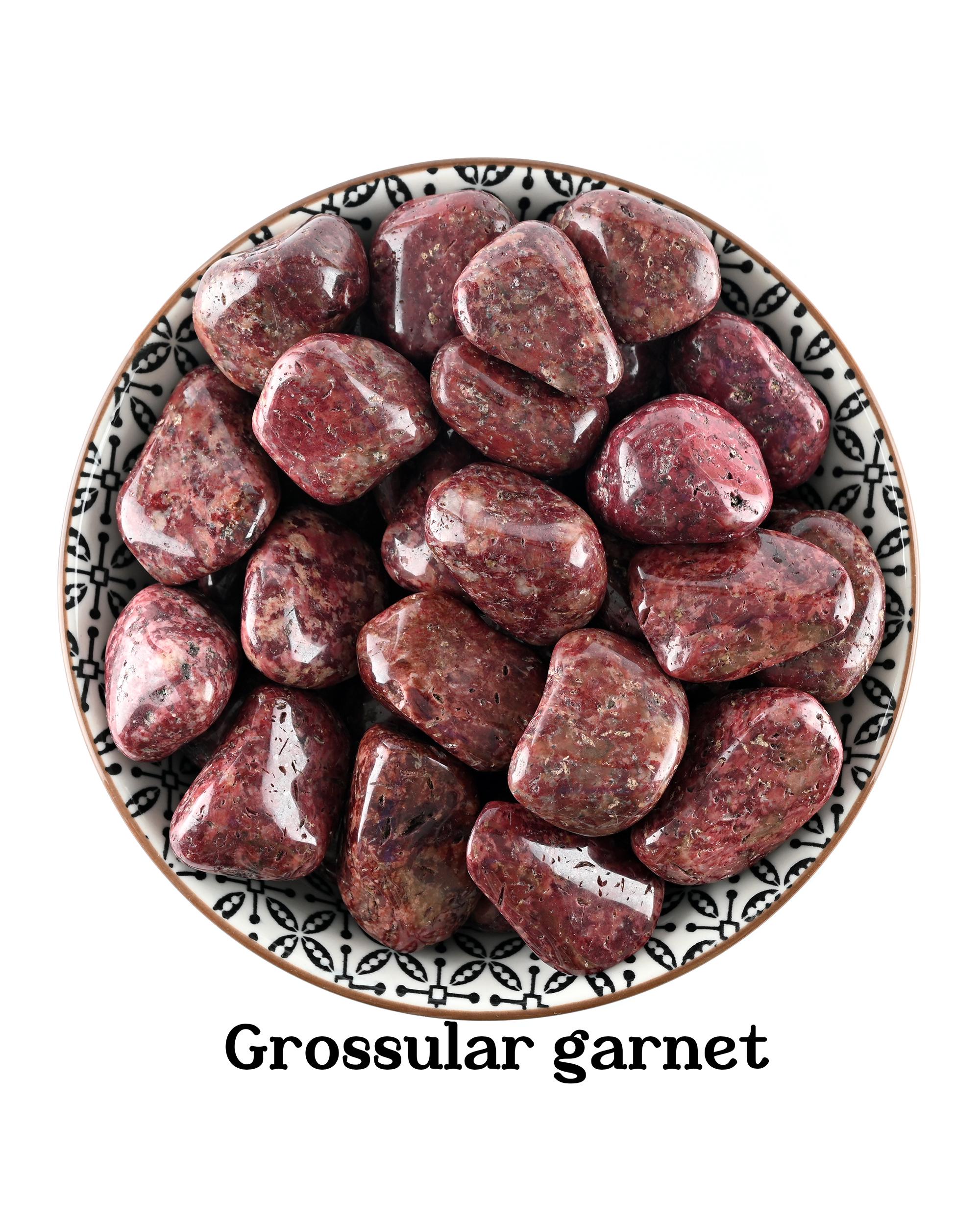 Grossular Garnet Tumbled Stone, Abundance And Growth, Heart Chakra Ritual Gem Grossular Garnet Tumbled Stone, Abundance And Growth, Heart Chakra Ritual Gem
