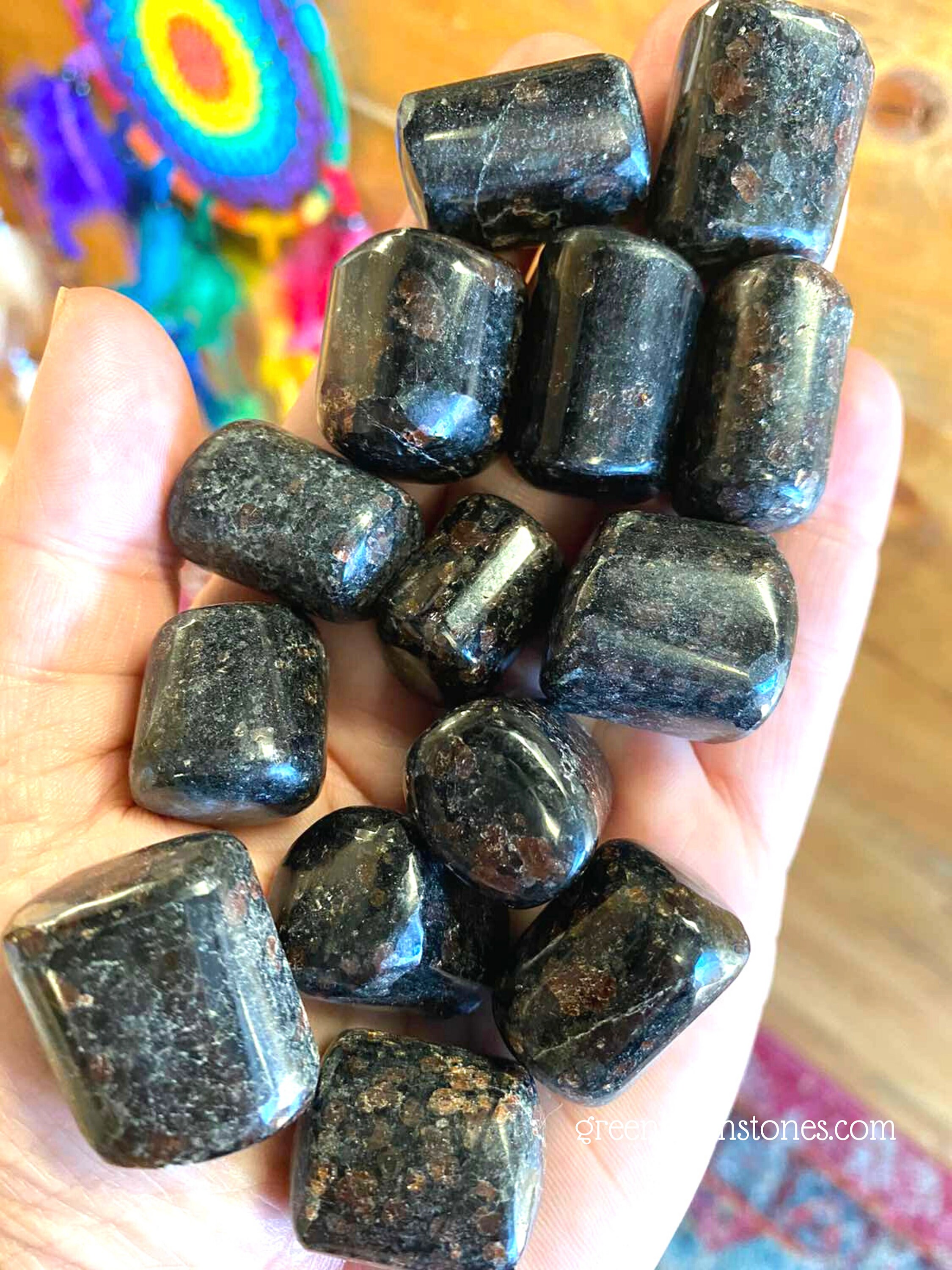 Garnet In Boitite Tumbled Stone, One, Crystals, Crystal Healing, Rock Hound, Stones